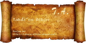 Takács Albin névjegykártya