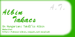 albin takacs business card